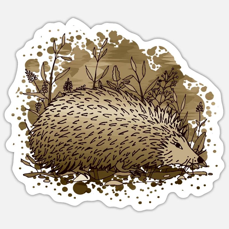 Igel - Sticker Größe S (10 x 10 cm) - Mattweiß