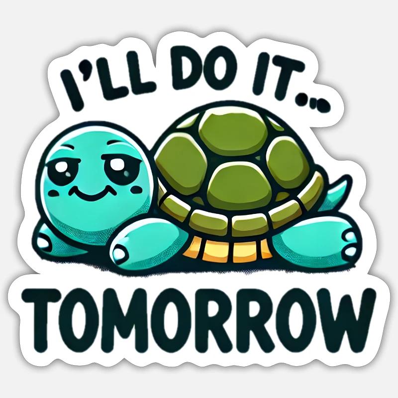 Entspannte Schildkrötte - Sticker Größe S (10 x 10 cm) - Mattweiß