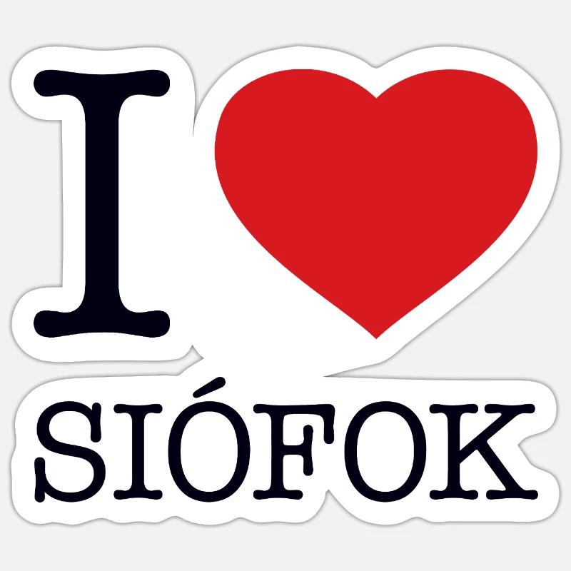 J’ADORE SIOFOK - Sticker taille S (10 x 10 cm) - blanc mat