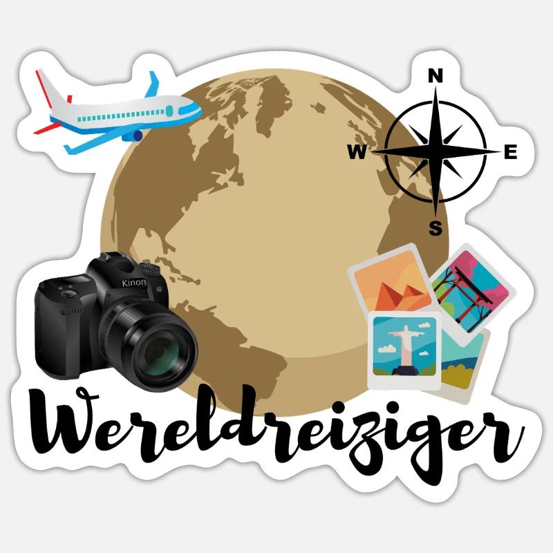 Globe-trotter Sticker size S (10 x 10 cm)