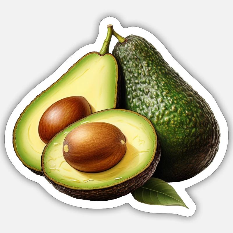 Avocado - Sticker Größe S (10 x 10 cm) - Mattweiß