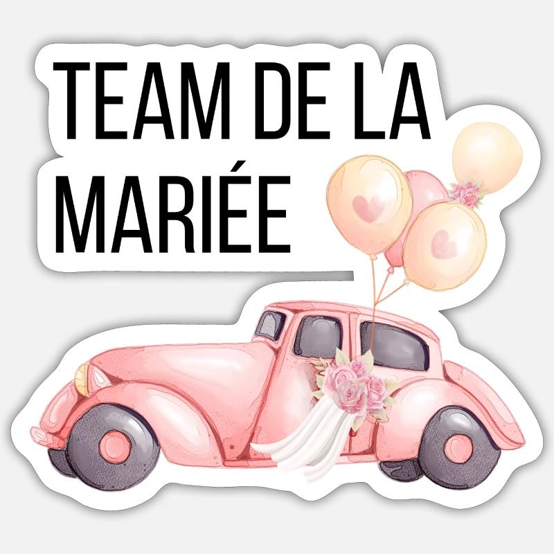 Bride's Team - Wedding Car - Sticker size S (10 x 10 cm) - white matte