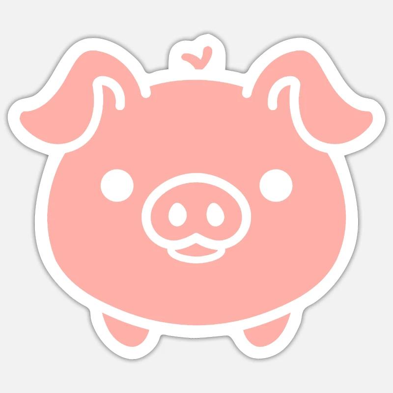 cochon - Sticker taille S (10 x 10 cm) - blanc mat