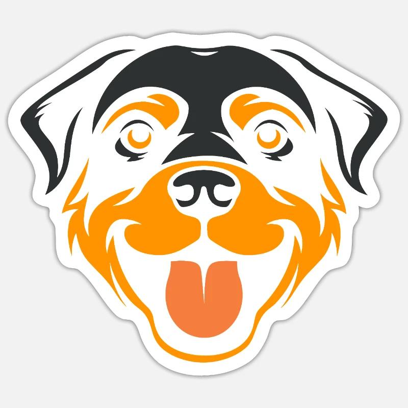 Rottweiler - Sticker Größe S (10 x 10 cm) - Mattweiß