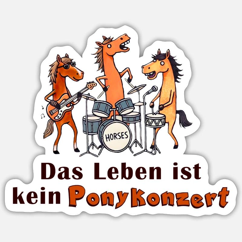 ponykonzert - Sticker Größe S (10 x 10 cm) - Mattweiß