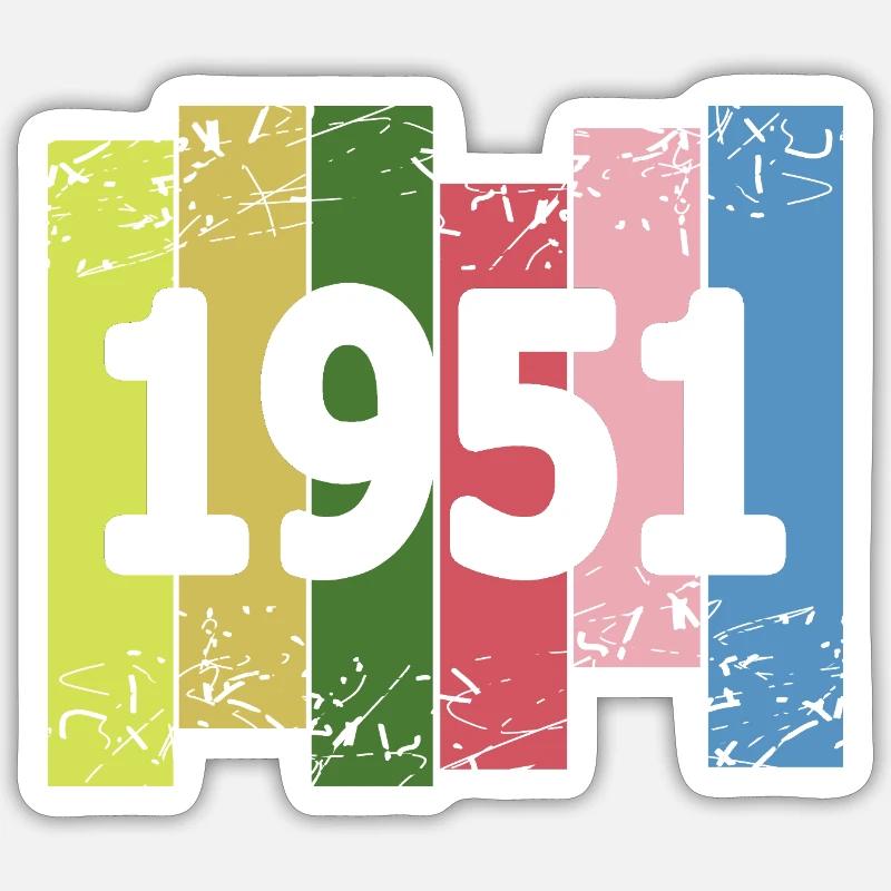 1951 - Sticker size S (10 x 10 cm) - white matte