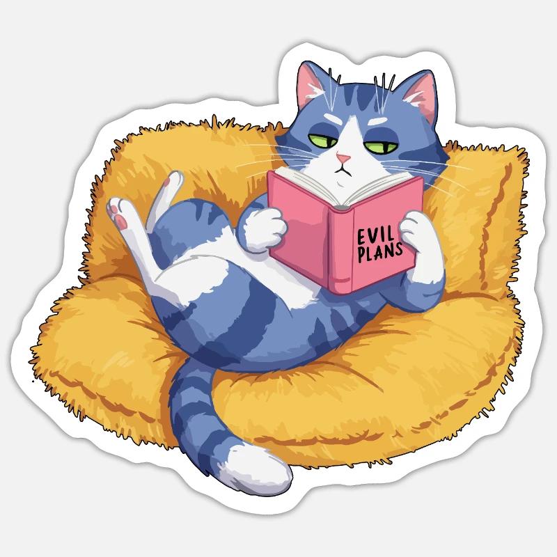 Evil Cat - Sticker size S (10 x 10 cm) - white matte