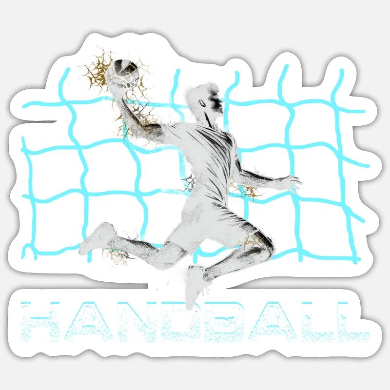 Handball - Sticker taille S (10 x 10 cm) - blanc mat