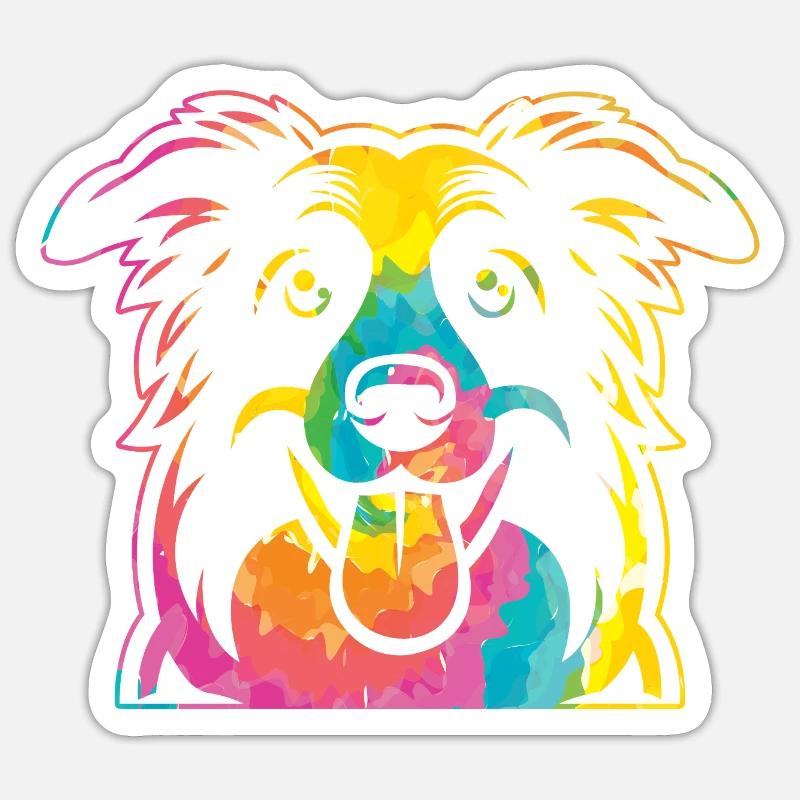 Border Collie - Sticker Größe S (10 x 10 cm) - Mattweiß