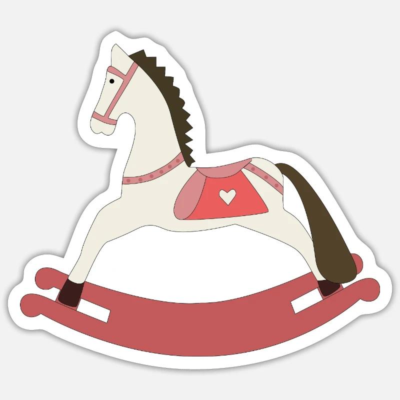 Cheval à bascule Sticker taille S (10 x 10 cm)