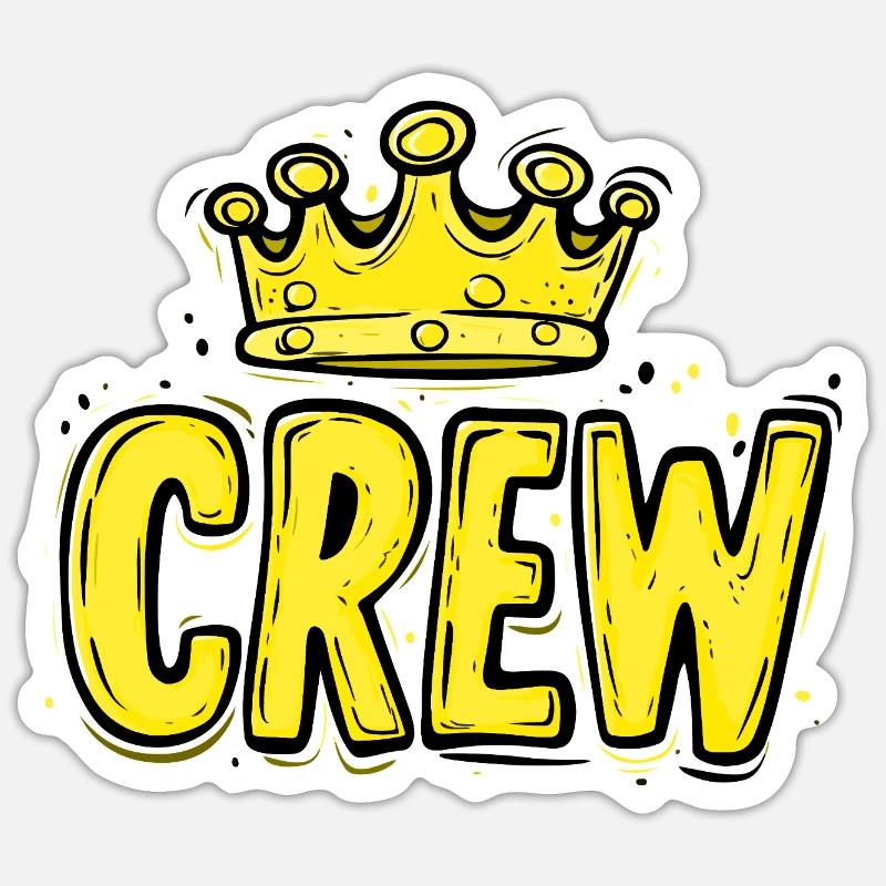 Crew Krone - Sticker Größe S (10 x 10 cm) - Mattweiß
