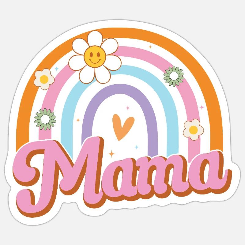 Maman - Sticker taille S (10 x 10 cm) - blanc mat