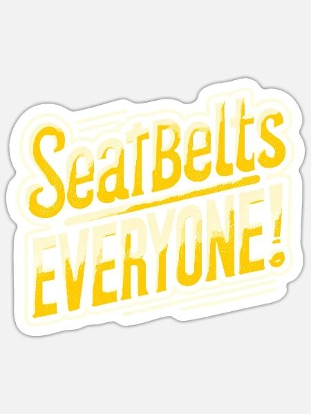 Sicherheitsgurte für alle - Sticker Größe S (10 x 10 cm) - Mattweiß
