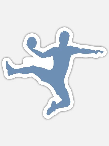 Handball Silhouette Minimalistischer Stil - Sticker Größe S (10 x 10 cm) - Mattweiß