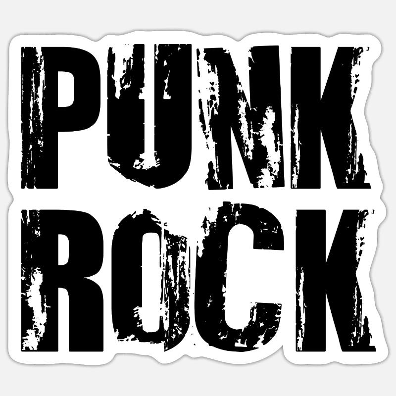 Punk rock - Sticker taille S (10 x 10 cm) - blanc mat