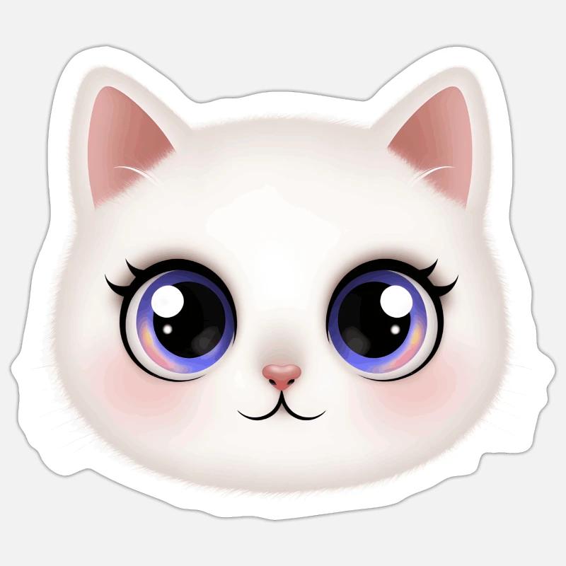 Kätzchen 😻 - Sticker Größe S (10 x 10 cm) - Mattweiß