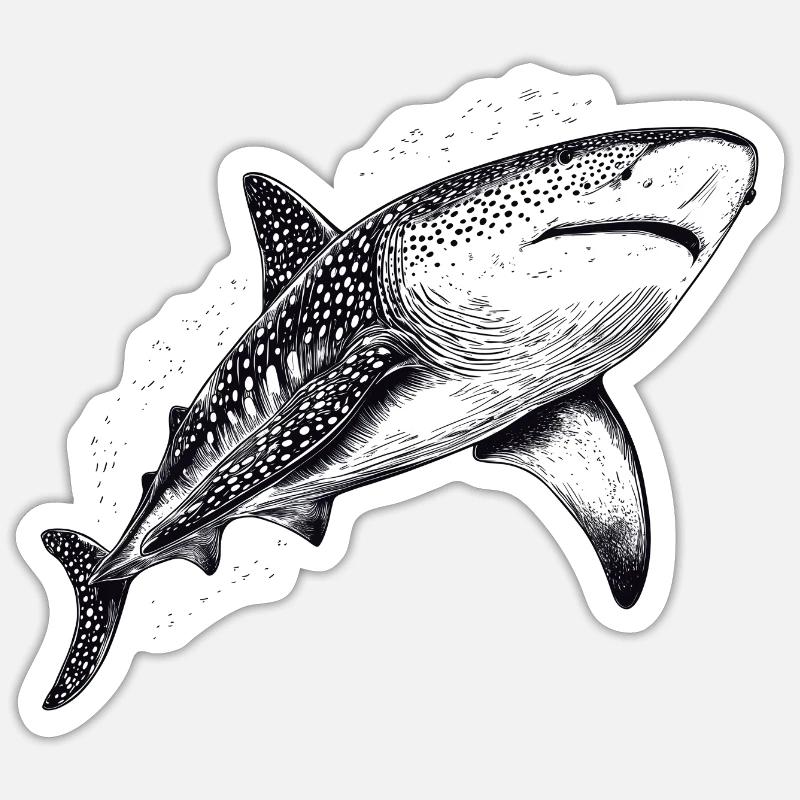 Whale shark - Sticker size S (10 x 10 cm) - white matte