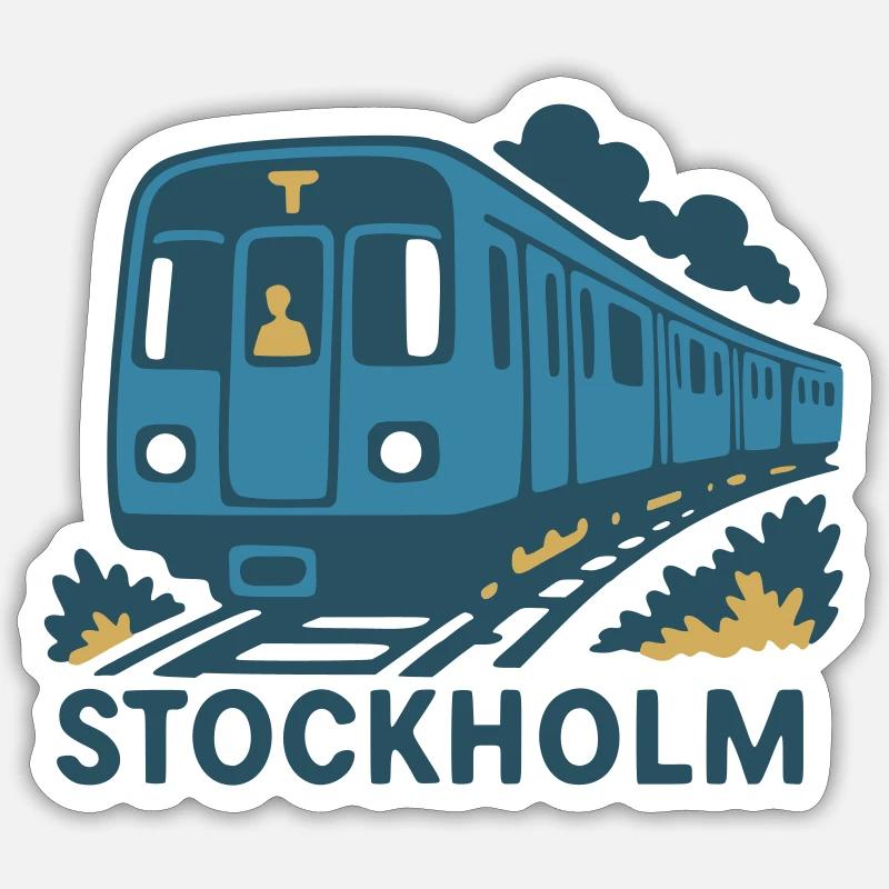 Métro de Stockholm - Sticker taille S (10 x 10 cm) - blanc mat