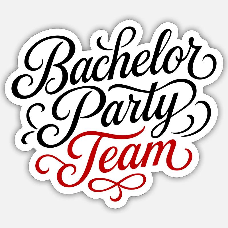 Bachelor Party Team - Sticker size S (10 x 10 cm) - white matte
