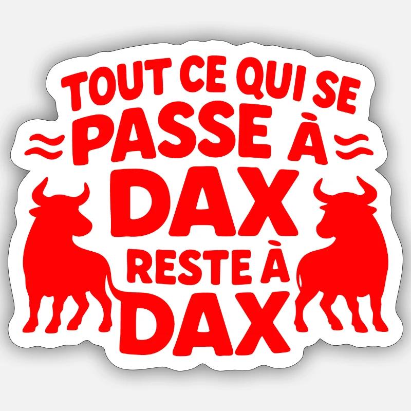 Dax - Sticker taille S (10 x 10 cm) - blanc mat