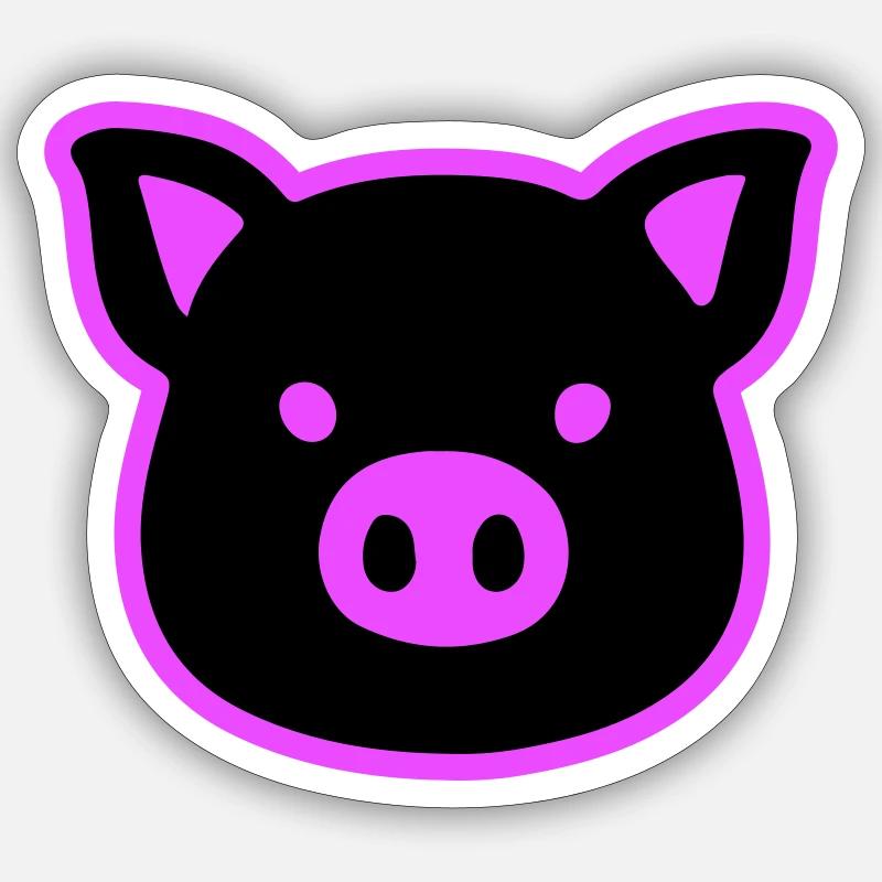 Schwein Kopf Sau - Sticker Größe S (10 x 10 cm) - Mattweiß