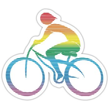Radfahrer - Sticker Größe S (10 x 10 cm) - Mattweiß - Vorne