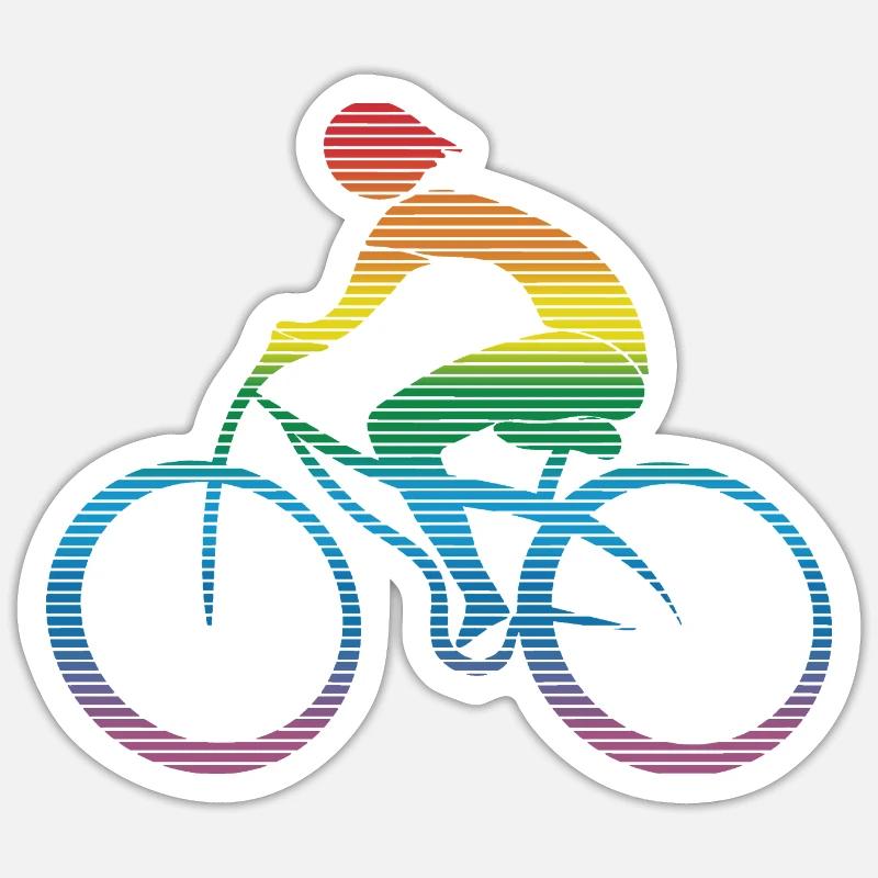 Cyclist - Sticker size S (10 x 10 cm) - white matte