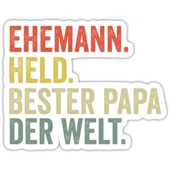 Bester Papa der Welt - Sticker Größe S (10 x 10 cm) - Mattweiß - Vorne