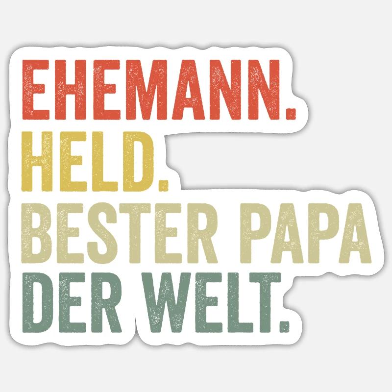 Bester Papa der Welt - Sticker Größe S (10 x 10 cm) - Mattweiß