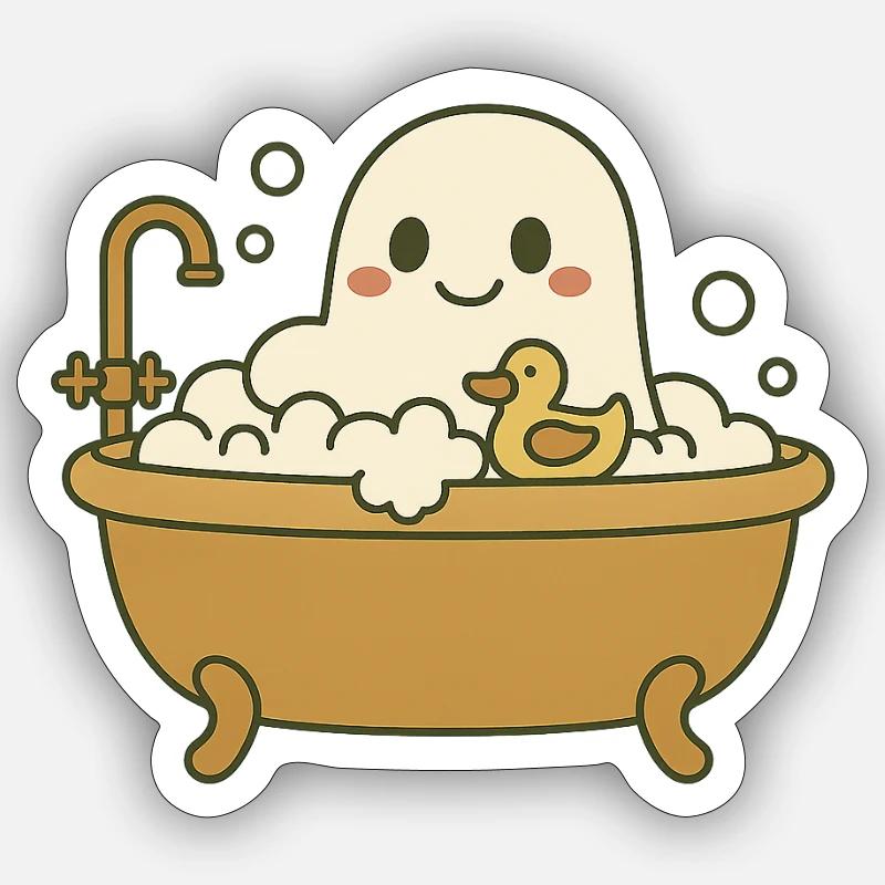 Ghost bubble bath Sticker size S (10 x 10 cm)