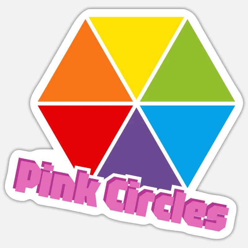 Colorful Triangles Pink Circles Sticker size S (10 x 10 cm)