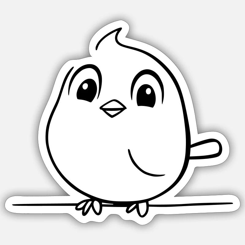 Cute bird as vector illustration Sticker size S (10 x 10 cm)