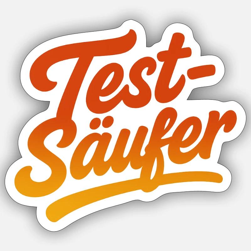 TestSaeufer - Sticker Größe S (10 x 10 cm) - Mattweiß