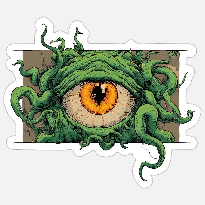 Globe oculaire monstre - Sticker taille S (10 x 10 cm) - blanc mat