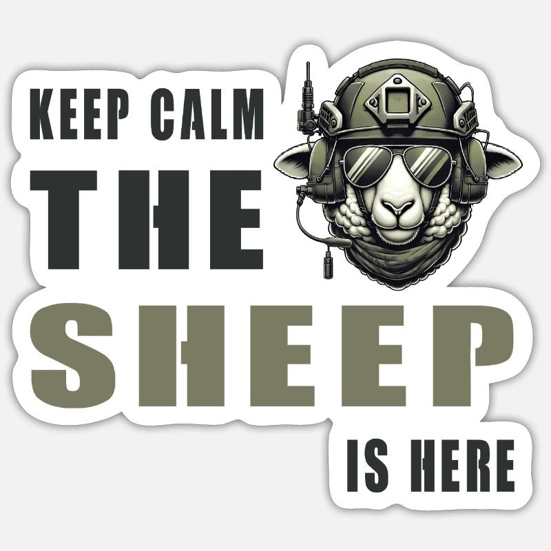 Mouton – Conception Keep Calm - Sticker taille S (10 x 10 cm) - blanc mat