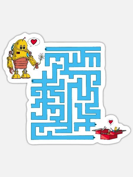 Das Labyrinth der Liebe - Sticker Größe S (10 x 10 cm) - Mattweiß
