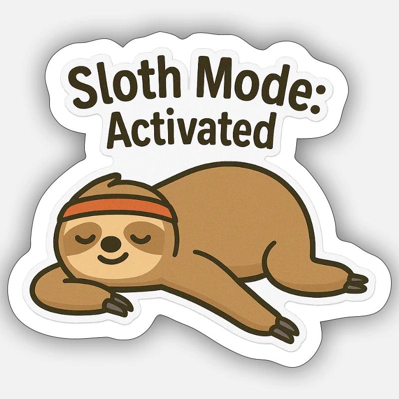 Sloth Mode: ON - Sloth Mode activated Sticker size S (10 x 10 cm)