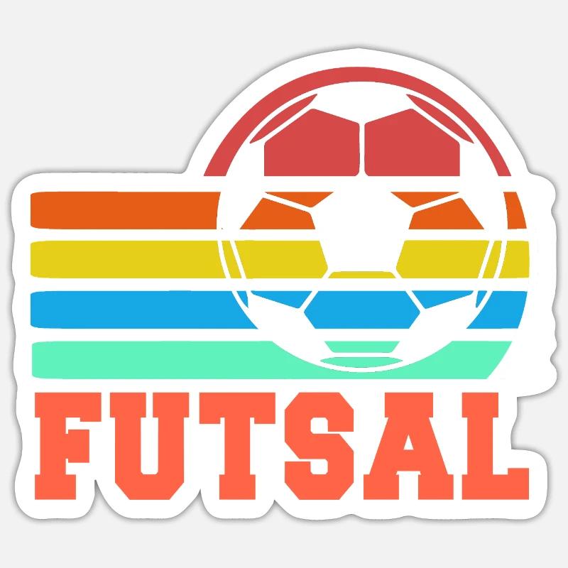 Futsal Retro Rainbow Soccer Ball Statement Sticker Größe S (10 x 10 cm)