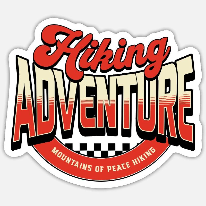Wanderabenteuer erleben - Sticker Größe S (10 x 10 cm) - Mattweiß
