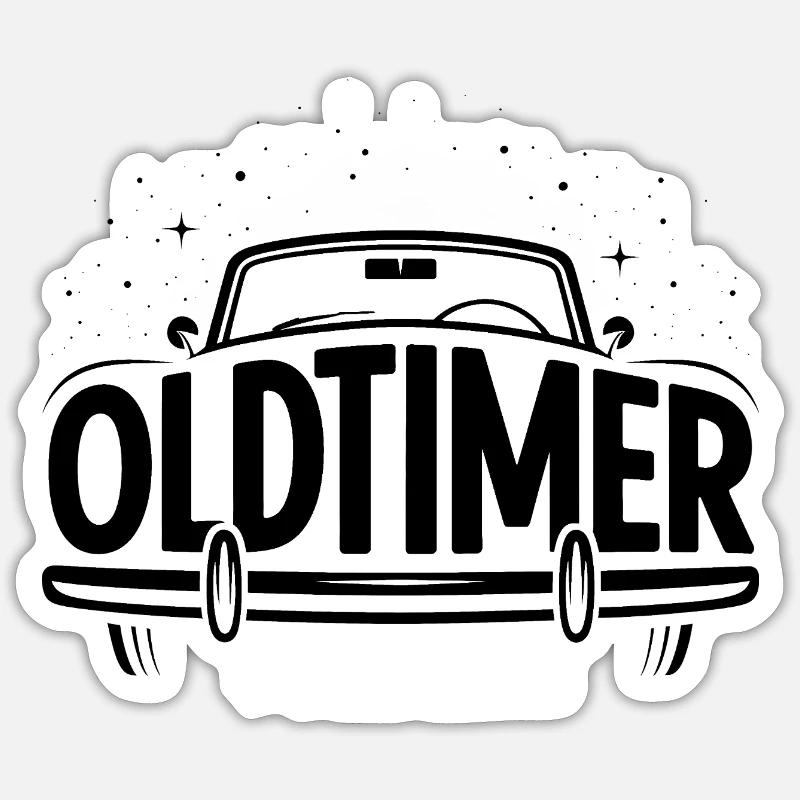 Oldtimer - Cooles Auto-Logo Sticker Größe S (10 x 10 cm)
