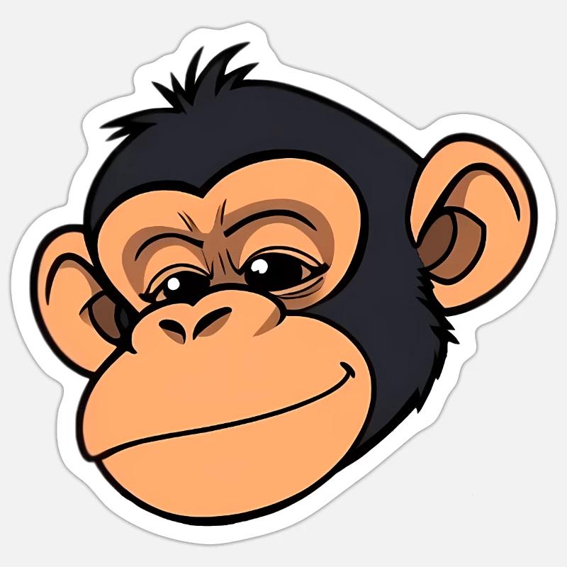 Singe Chimpanzé Sticker taille S (10 x 10 cm)