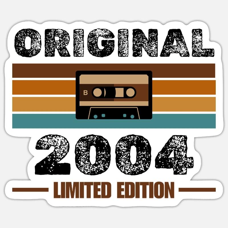 Original 2004 – Cassette rétro édition limitée - Sticker taille S (10 x 10 cm) - blanc mat
