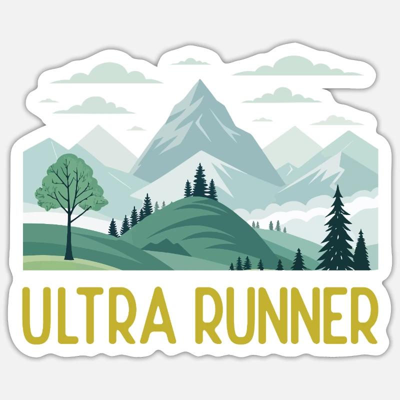 Ultra coureur - Sticker taille S (10 x 10 cm) - blanc mat