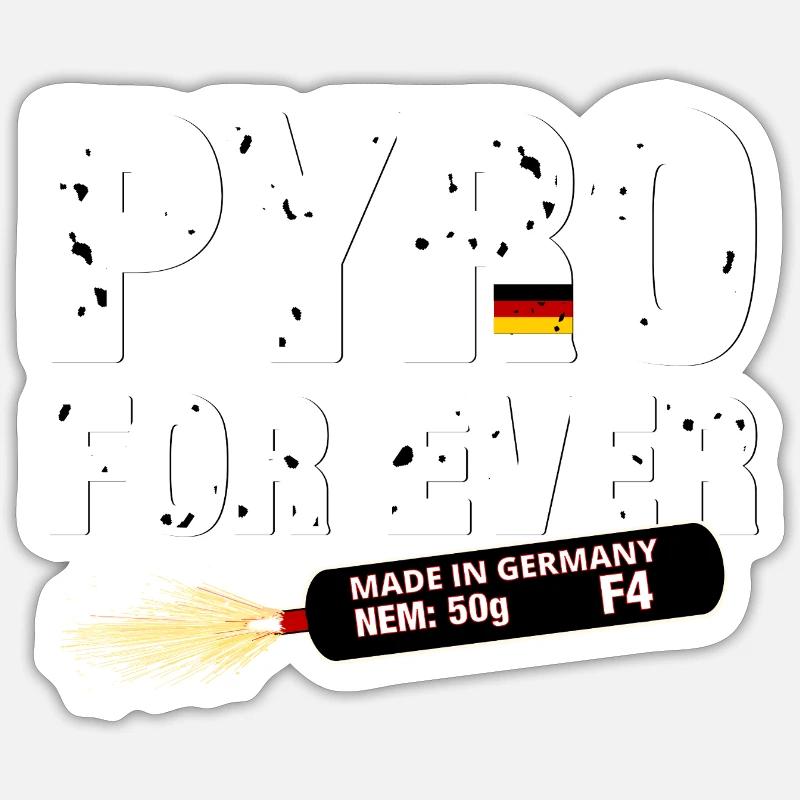 Pyro For Ever - Sticker Größe S (10 x 10 cm) - Mattweiß