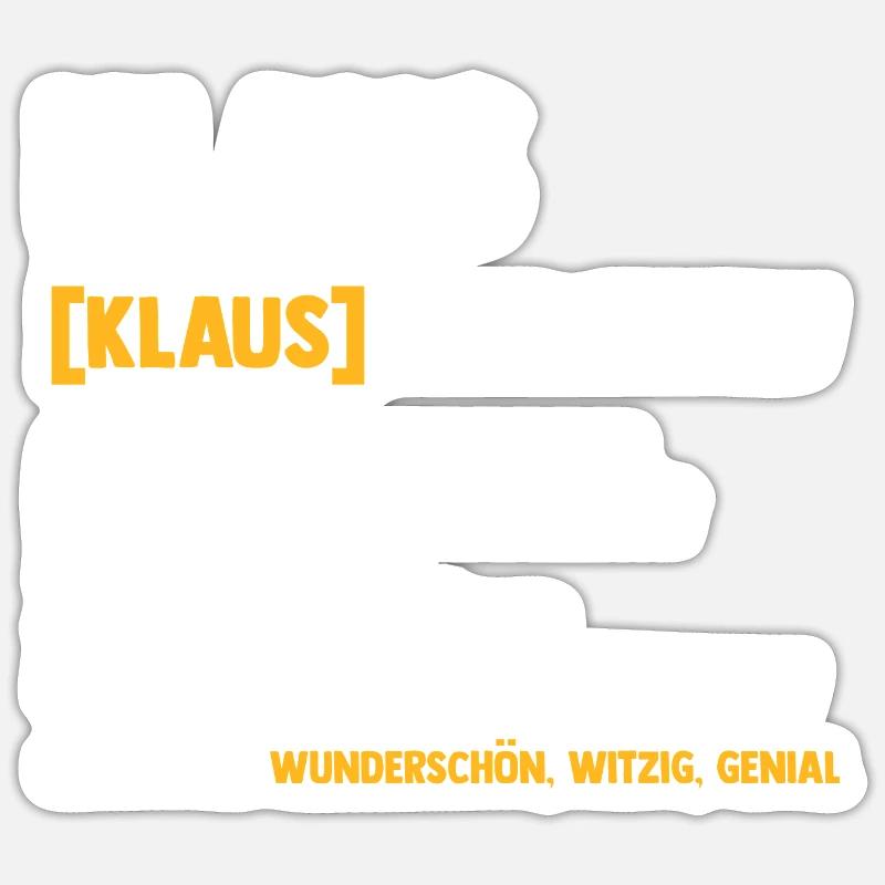 Klaus - Sticker Größe S (10 x 10 cm) - Mattweiß