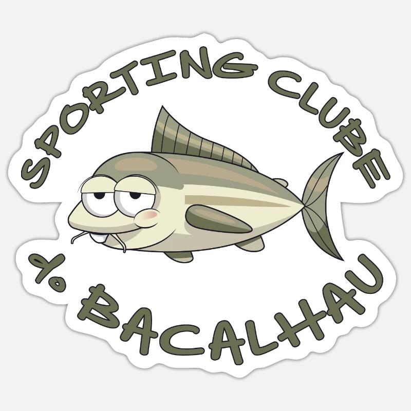 BACALHAU - Sticker taille S (10 x 10 cm) - blanc mat