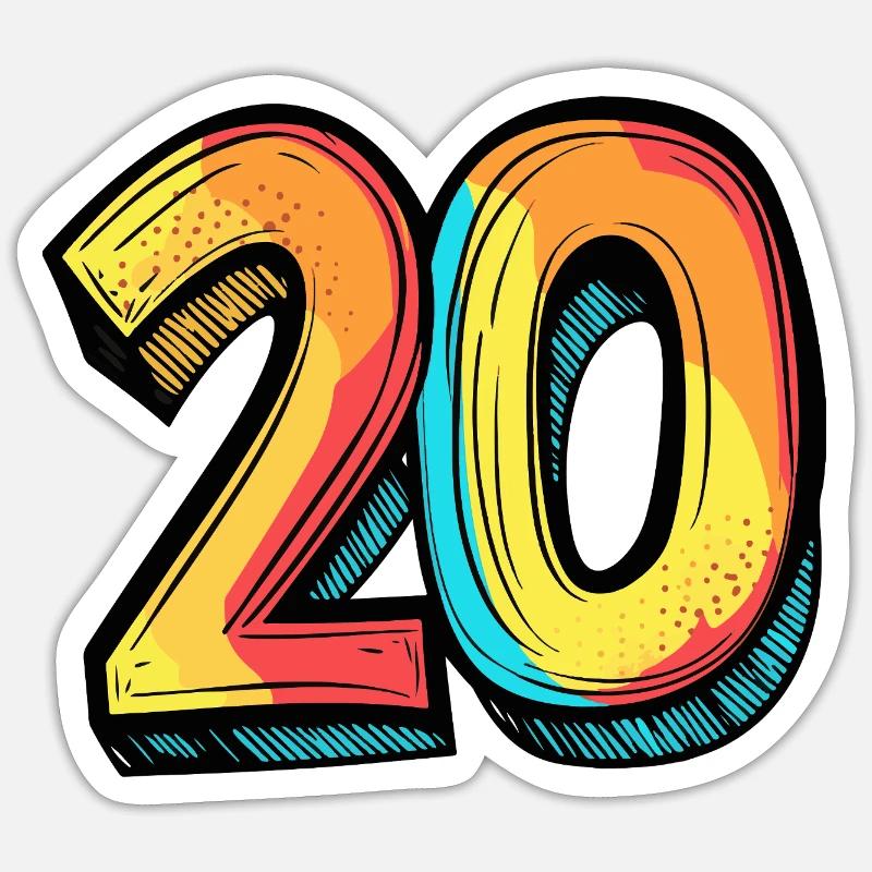 Bande dessinée à 20 chiffres - Sticker taille S (10 x 10 cm) - blanc mat