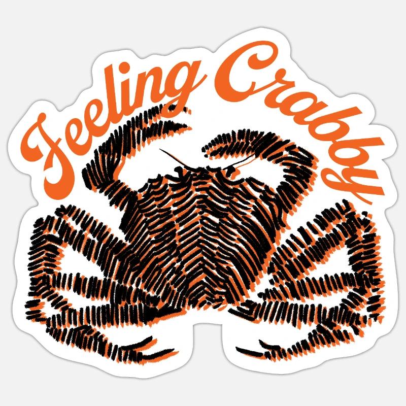 FEELING CRABBY - Sticker size S (10 x 10 cm) - white matte