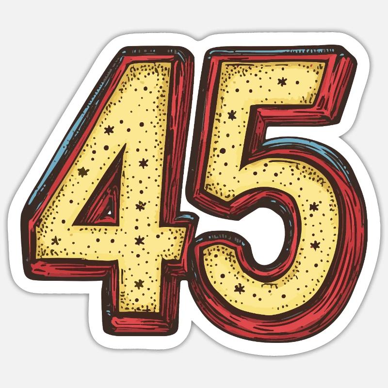 Bande dessinée à 45 numéros - Sticker taille S (10 x 10 cm) - blanc mat