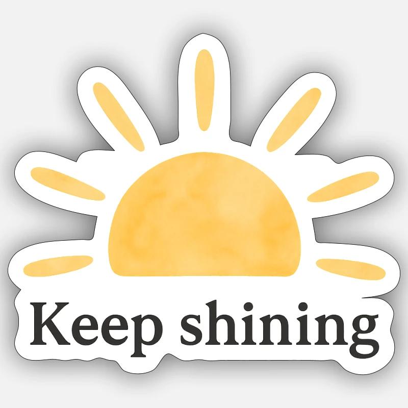 Continuer à briller – Soleil – Minimaliste Sticker taille S (10 x 10 cm)